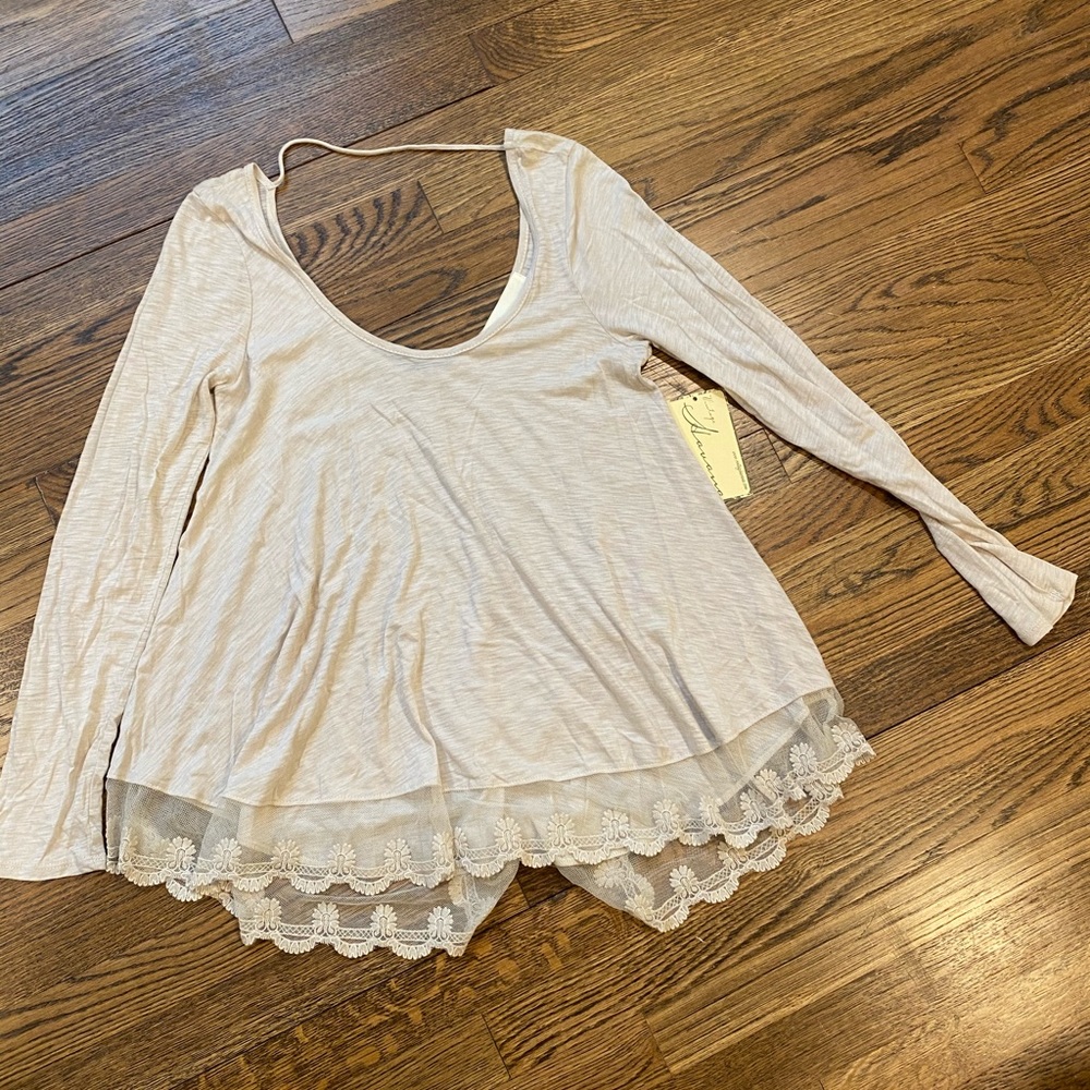 Vintage Havana long sleeve shirt with lace detail bottom